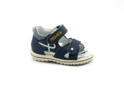 PRIMIGI 7375000 azzurro blu scarpe sandalo bambino strappi pelle tallone