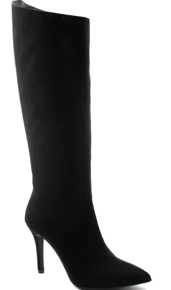 PRODOTTO ITALIANO 038143 nero stivale donna sotto ginocchio tacco punta zip