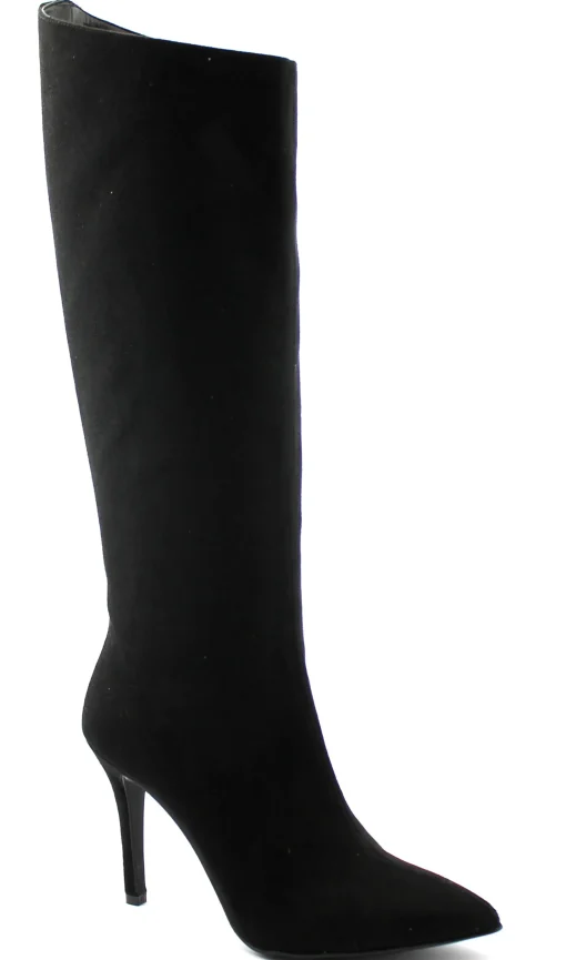 PRODOTTO ITALIANO 038143 nero stivale donna sotto ginocchio tacco punta zip