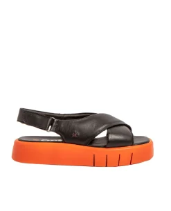 Sandali Donna: Art Company 1855 NAPPA BLACK-ORANGE/ MALAGA