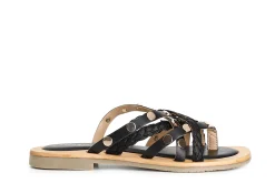 Sandali Donna: Cafè Noir C1GH1007 CIABATTA INCROCIO IN PELLE E RAFFIA