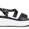 Sandali Donna: Cafè Noir C1HC1260 SANDALO ASIMMETRICO SU ZEPPA IN PELLE