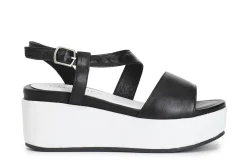 Sandali Donna: Cafè Noir C1HC1260 SANDALO ASIMMETRICO SU ZEPPA IN PELLE