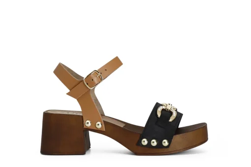 Sandali Donna: Cafè Noir C1XO6000 SANDALO IN PELLE SCAMOSCIATA CON MORSETTO