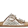 Sandali Donna: Cafè Noir C1XM2002 CIABATTA DOPPIA FIBBIA STRASS IN PELLE INTRECCIATA
