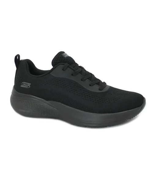 SKECHERS 117550 BOBS INFINITY black nero scarpe donna lacci memory foam VEGAN