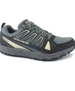 SKECHERS 237327 ESCAPE PLAN charcoal black grigio scarpe uomo sneakers lacci water repellent