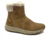 SKECHERS 167413 ESCAPE PLAN chestnut marrone scarpe donna scarponcino stivaletto pelle pelo zip
