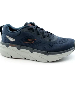 SKECHERS 220068 MAX CUSHIONING PREMIER navy orange blu scarpe uomo sneakers lacci