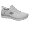 SKECHERS 150123 SKECHERS SLIP-INS white silver bianco scarpe donna lacci memory foam VEGAN