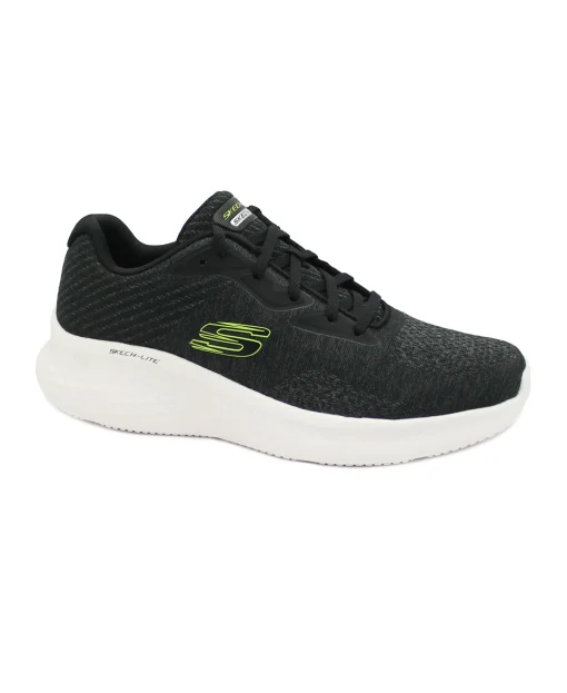 SKECHERS 232598 SKECH-LITE PRO black lime scarpe uomo lacci memory foam VEGAN