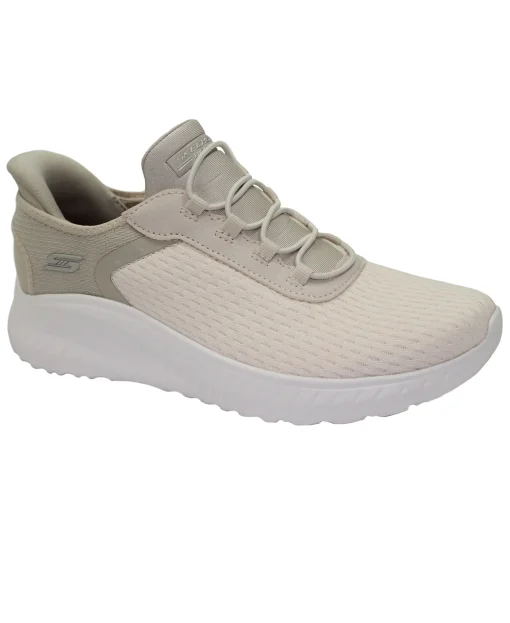 SKECHERS 117504 SLIP-INS BOBS SPORT SQUAD CHAOS bianco scarpe donna memory foam VEGAN