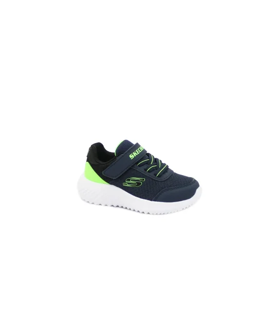 SKECHERS 403908L BOUNDER navy lime scarpe bambino sneakers strappo lavabili elastico