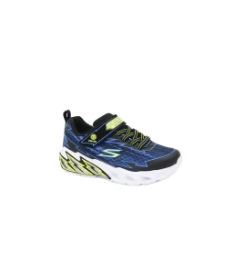 SKECHERS 400149L S LIGHTS black blue nero scarpe bambino sneakers luci strappo elastico