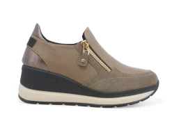 Sneakers Donna: Sneakers donna in pelle e camoscio topo r25552