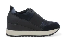 Sneakers Donna: Sneakers donna in camoscio e pelle blu r25542w