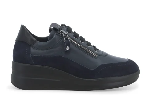 Sneakers Donna: Sneakers donna in pelle e camoscio blu navy r25655w