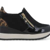 Sneakers Donna: Sneakers donna in vernice e pelle nero r25545w