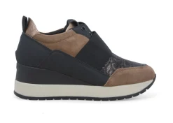 Sneakers Donna: Sneakers donna in camoscio e pelle beige r25542w