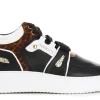 Sneakers Donna: Cafè Noir C1DE1660 TRONCHETTO IN PELLE ALLACCIATO CON RIPORTI MACULATI