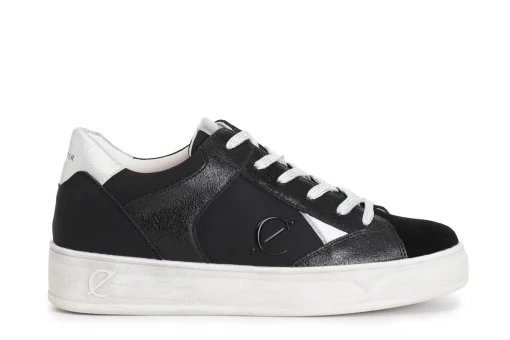 Sneakers Donna: Cafè Noir C1DA1031 SNEAKERS IN PELLE E PELLE SCAMOSCIATA CON RIPORTI EFFETTO METALLICO