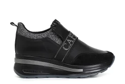 Sneakers Donna: Cafè Noir C1DN1001 SLIPON IN PELLLE CON FASCIA LOGO STRASS