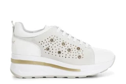 Sneakers Donna: Cafè Noir C1DN1028 SNEAKERS IN PELLE SCAMOSCIATA E STRASS