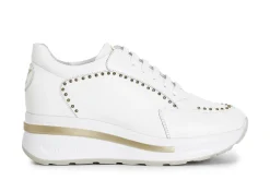 Sneakers Donna: Cafè Noir C1DN1027 SNEAKERS IN PELLE CON BORCHIE