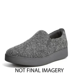 Sneakers Donna: FitFlop RALLY MERINO WOOL SLIP-ON SKATE SNEAKERS LOVE GREY
