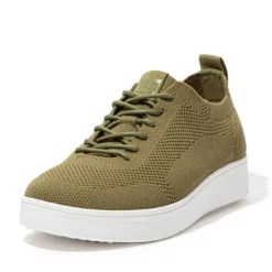 Sneakers Donna: FitFlop RALLY TONAL KNIT SNEAKERS OLIVE GREEN