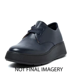 Sportive Casual Donna: FitFlop F-MODE LEATHER FLATFORM LACE-UP DERBIES MIDNIGHT NAVY