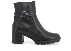 Stivaletti / Tronchetti Donna: Tronchetto donna in pelle nero l5331w