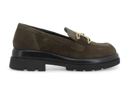 Stivaletti / Tronchetti Donna: Mocassino donna in camoscio verde r45383