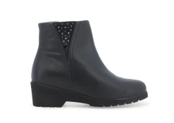 Stivaletti / Tronchetti Donna: Tronchetto donna in pelle nero r35602w