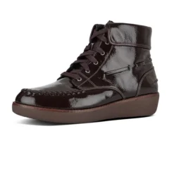 Stivaletti / Tronchetti Donna: FitFlop GIANINI LACE UP CRINKLE PATENT BERRY