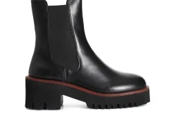 Stivaletti / Tronchetti Donna: Cafè Noir C1XV1231 TRONCHETTO ELASTICO IN PELLE CON SUOLA NERA E GUARDOLO COLORATO