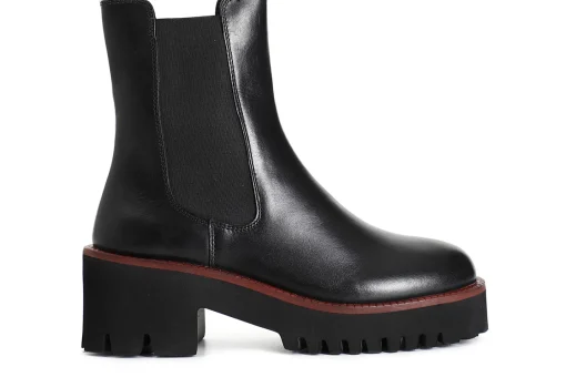 Stivaletti / Tronchetti Donna: Cafè Noir C1XV1231 TRONCHETTO ELASTICO IN PELLE CON SUOLA NERA E GUARDOLO COLORATO