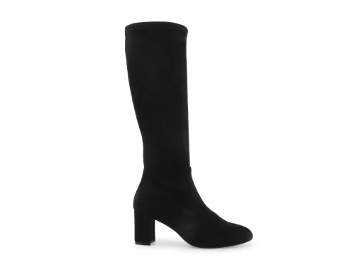 Stivali Donna: Stivale donna in similpelle camoscio elasticizzato nero z410d