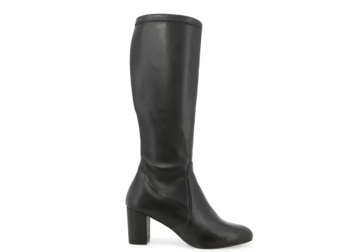 Stivali Donna: Stivale donna in pelle e similpelle elasticizzato nero z410w