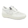 STONEFLY 220775 cloud white bianco scarpe donna sneakers lacci zip pelle forata