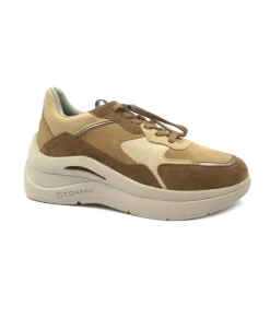 STONEFLY 220158 cocoa brown marrone scarpe donna sneaker laccio elastico pelle camoscio