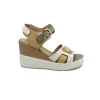 STONEFLY 220751 ELY 19 tannin brown beige sandali donna fibbia zeppa