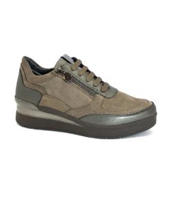 STONEFLY 220679 gray grigio scarpe donna sneakers lacci zip pelle