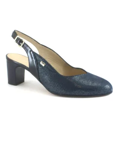 VALLEVERDE 28240 blu scarpe donna decolletè tacco tallone aperto cinturino