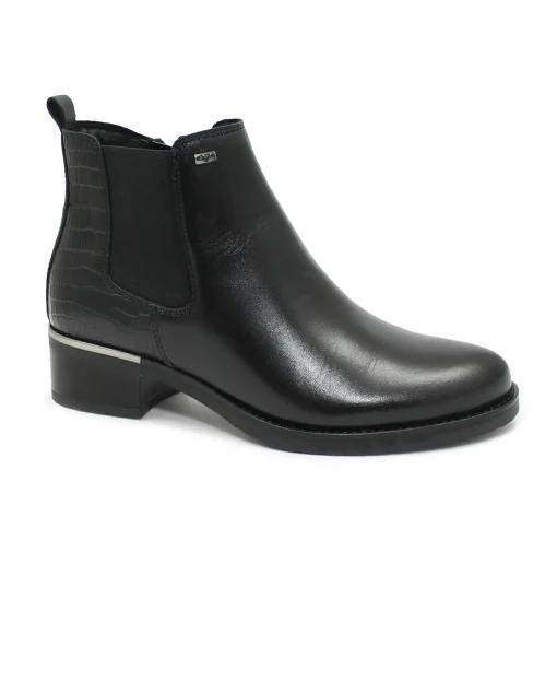 VALLEVERDE 47530 nero scarpe donna stivaletto zip elastico pelle