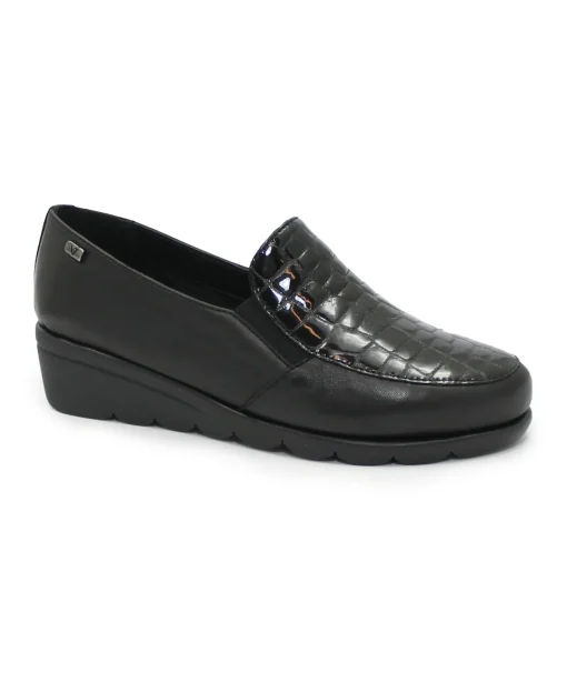 VALLEVERDE VS10301 black scarpe donna comfort zeppetta elastici