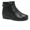 VALLEVERDE VS10413 nero scarpe donna stivaletto zip elastico pelle zeppa