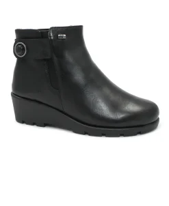 VALLEVERDE VS10413 nero scarpe donna stivaletto zip elastico pelle zeppa