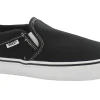 VANS ASHER QM1871 black white nero scarpe donna sneakers slip on elastico