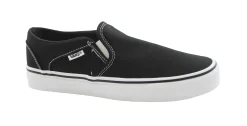 VANS ASHER QM1871 black white nero scarpe donna sneakers slip on elastico